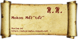 Mokos Máté névjegykártya